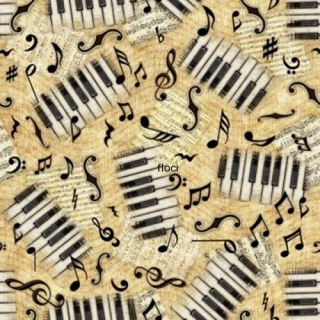 18 Encore! - Piano Keys & Notes (žlutá barva) 50cm