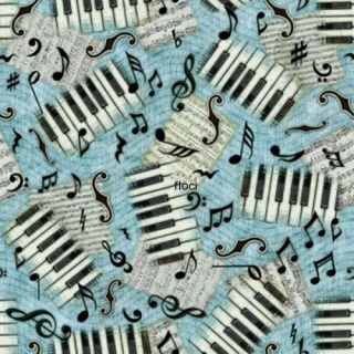 20 Encore! - Piano Keys & Notes ( modrá barva)  80 cm